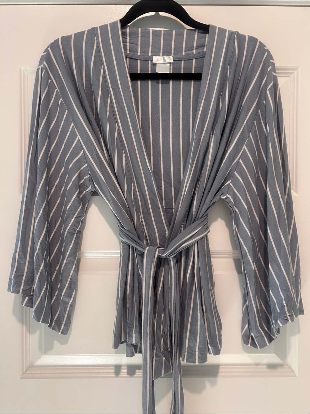 LAKE Pajamas DreamModal Kimono Pajama Top Blue Stripe Small
